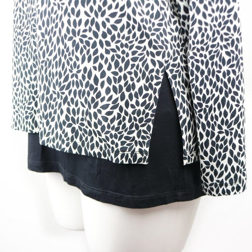 KAREN KANE Leaf Print Mixed Media Tunic Large - Picture 3 of 10